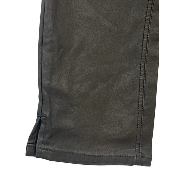 Susan Graver Sz 4 Coated Straight Leg Jeans 29"Wx17"L Sleek Black Denim A624321 - Picture 5 of 10